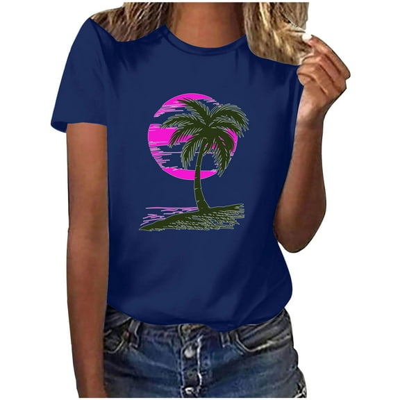 Vacation Summer Tops for Women Over 50 Tshirts Shirts Graphic Funny Plus Size Summer Clothes for Women 2025 Vacation Plus Size