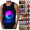 thumbnail image 1 of Vacation Tank Tops for Men,Hawaiian Shirts for Men Summer Sleeveless Tank Tops Casual Vacation Beach Tops 2023 Crewenck Trendy Graphic Tees Tshirt, 1 of 5
