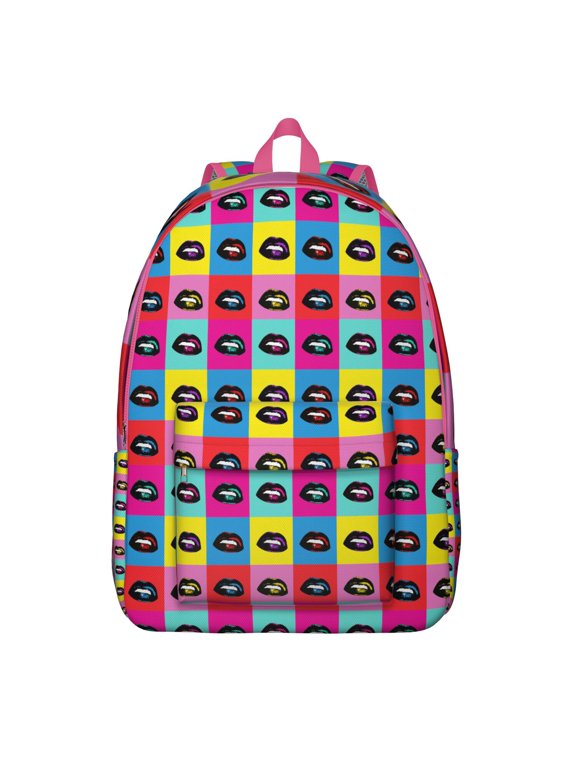 Vacation Trip Backpack - Vintage Travel Themed Waterproof Daypack, Large Capacity Bookbag with Comfortable Shoulder Straps & Multi-Pockets