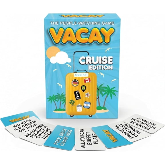 Vacay Cruise Games People-Watching Card Game Royal Caribbean Cruise Essentials 2026, Carnival, Norwegian NCL, Alaska, MSC & Princess Deck Essentials