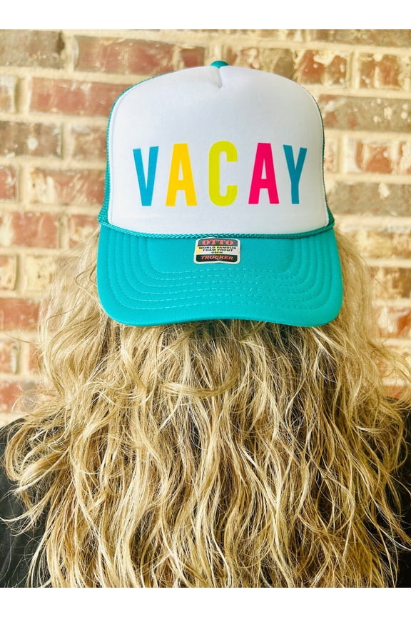 Vacay Jade & White Trucker Hat