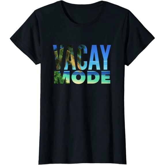 Vacay Mode Summer Vacation Tropical Beach Palm Trees & Ocean T-Shirt