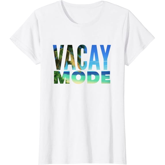 Vacay Mode Summer Vacation Tropical Beach Palm Trees & Ocean T-Shirt