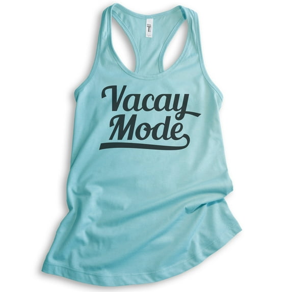 Vacay Mode Tank Top, Ladies Racerback Tank Top, Vacay Tank, Beach Tank, Vacation Travel Tank, Island Tank, Cancun, Medium