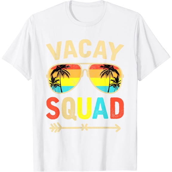 Vacay Squad Funny Beach Summer Vacation Family Matching Trip T-Shirt100% cotton