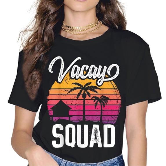 Vacay Squad Summer Vacation Family Friends Trip Palm Trees T-Shirt