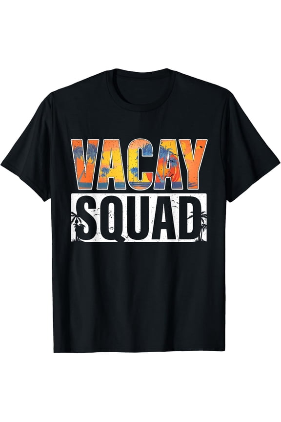 Vacay Squad Summer Vacation Family Friends Trip Palm Trees T-Shirt