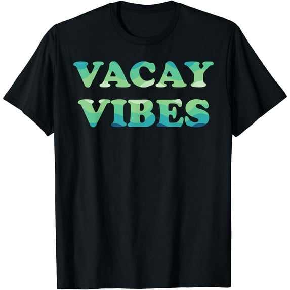 Vacay Vibes Tropical Beach Family Vacation Summer Graphic T-Shirt Black 2X-Large