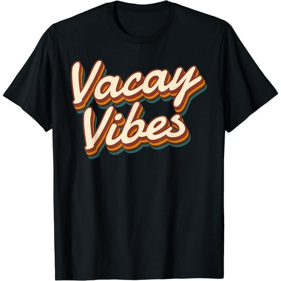 Vacay Vibes Vintage Men Women Kids Summer Cruise Vacation T-Shirt Black X-Large