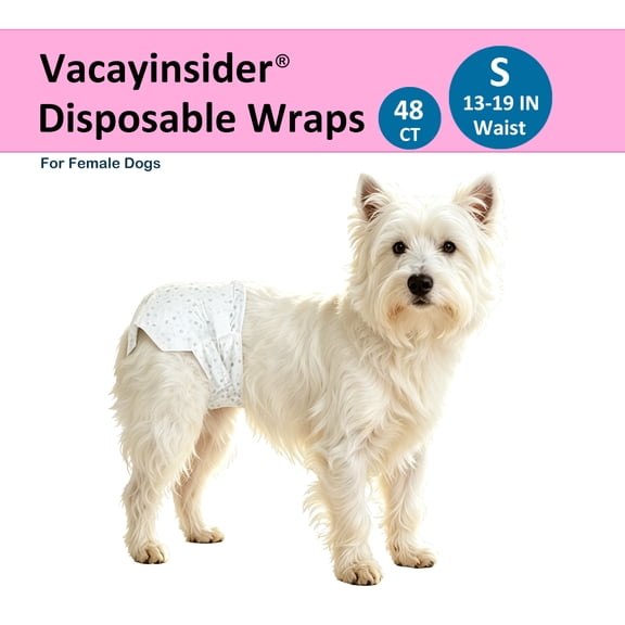 Vacayinsider Disposable Dog Diapers for Female Dogs, S, 48 Count