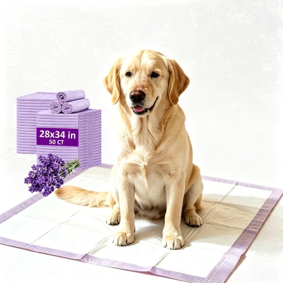 Vacayinsider XL 6-Layer Disposable Dog Training Pads, Lavender Scent, 28x34 in, 50 Count