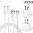 thumbnail image 1 of Vaccessorize Charging Cable & USB Wall Adapter Plug Compatible with iPhone ( 2-Pack, White), 1 of 5