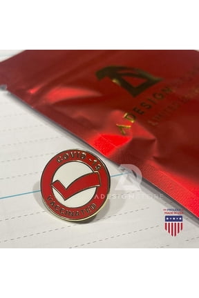 Vaccinated COVID-19 Coronavirus enamel Lapel Pin - Covid19 Bage gold plated pin - Brooch Vaccinated memorial for bag shirt - medical alert symbol USA