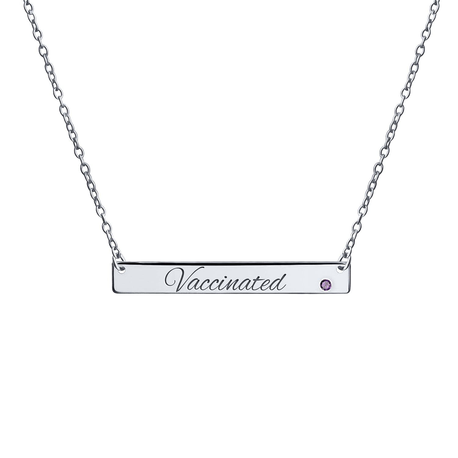 Crystal name deals plate necklace