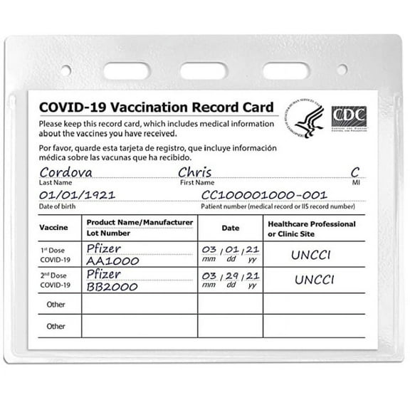 Vaccine Card Protector 4 X 3 Inches Immunization Record Vaccination Cards Holder Clear Vinyl Plastic Sleeve 3 X 4 with Waterproof Type Zip (Card Holder Only)