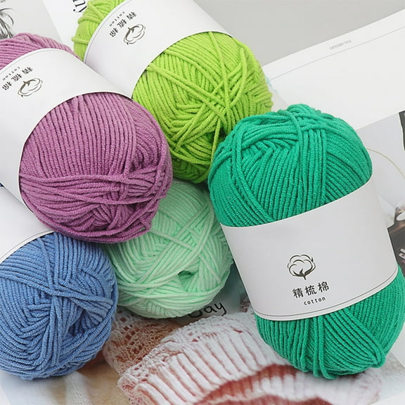 Vacemry 1Pcs Baby Yarn, 4-Strand Milk Cotton Baby Yarn for DIY Doll and Crochet Projects, Soft Knitting Wool for Hats, Scarves, and Blankets, Colorful Yarn for Handcrafted Items