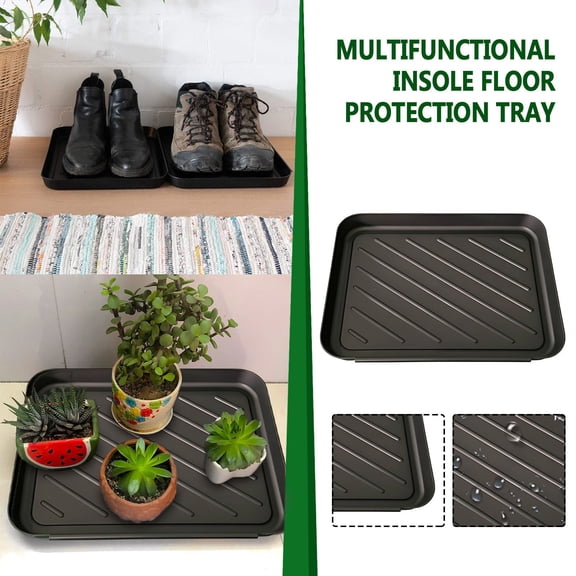Vacemry 1Pcs Boot Tray, Multi Purpose Boot Tray Floor Mat, Plastic Shoe Drying Pan for Indoor Outdoor, Pet Bowl Mat for Food Water, Mud Dirt Containment Tray for Garage Entryway