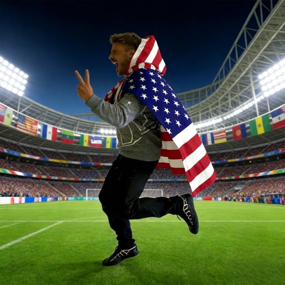 Vacemry 2026 Fan Shawl, USA Canada Mexico Football Flag Cloak Body Wrap, Polyester Sports Scarf For Stadium Tailgate Party Soccer Match, Fan Gear And Team Spirit Support