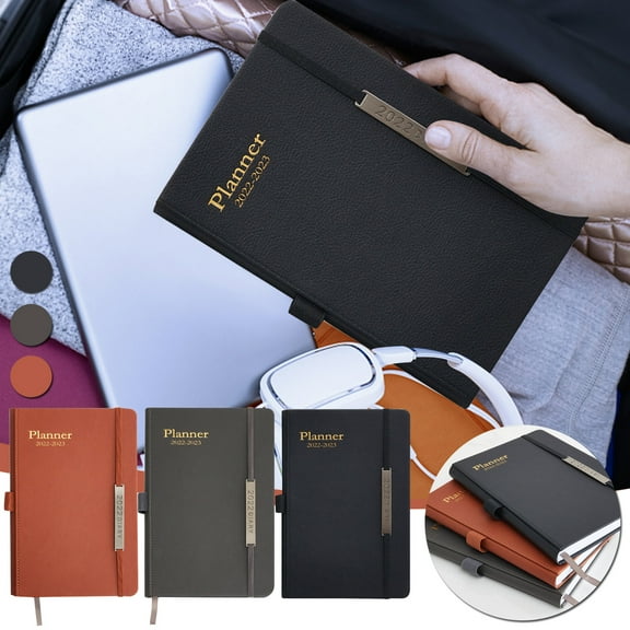 Vacemry 2Pcs Daily Planner, 2022 Weekly and Monthly Planner Read, Hardcover Schedule Organizer with Tabs, Inner Pocket, Goal Setting Pages for Work, School, Personal Productivity, Year Long Planning