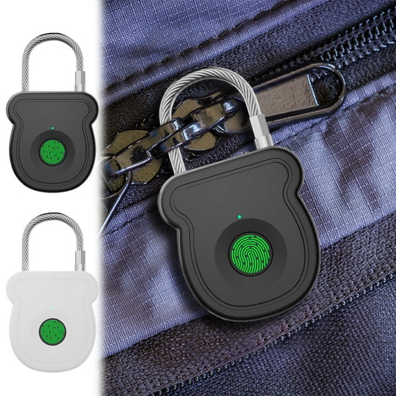 Vacemry 2Pcs Fingerprint Padlock, Smart Fingerprint Padlock with Stainless Steel Body, Keyless Biometric Lock for Luggage Cabinet Door, Multiple User Support Outdoor Use