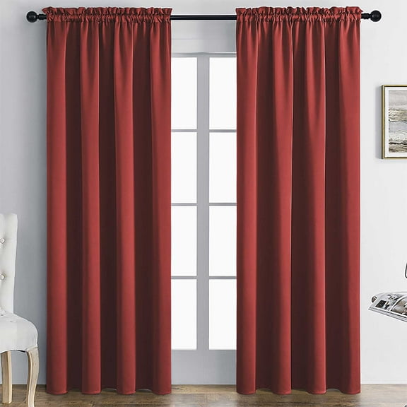 Vacemry 2Pcs Rod Pocket Blackout Curtain, Install these easy-to-hang, rod pocket blackout curtains for an instant bedroom upgrade, enjoying a completely dark and quiet space ideal for restful sleep