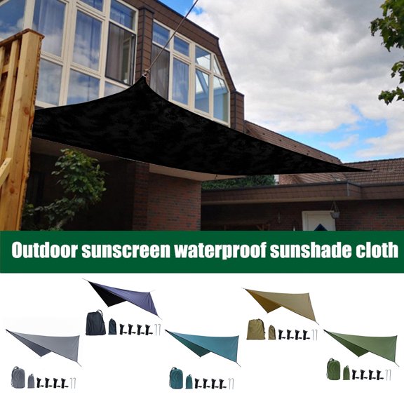 Vacemry 2Pcs Sun Shade Sail, Outdoor Sun Shade Sail for Patio and Garden, Waterproof Sunscreen Tarp for Camping and Beach, Triangle Sun Shade for Yard and Deck