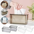 thumbnail image 1 of Vacemry 3Pcs Transparent Tissue Box, Clear Plastic Napkin Holder, Large Capacity Visible Tissue Dispenser for Living Room, Bedroom, Bathroom, Anti Slip Base, Modern Home Decor Storage Box, 1 of 9