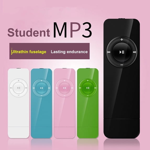 Vacemry 3Pcs USB MP3 Player, Portable Music Player with Micro SD Support, Mini MP3 Player for Sports and , Clip-On MP3 Player with Earphones, Rechargeable MP3 Player for Audio Books and Music