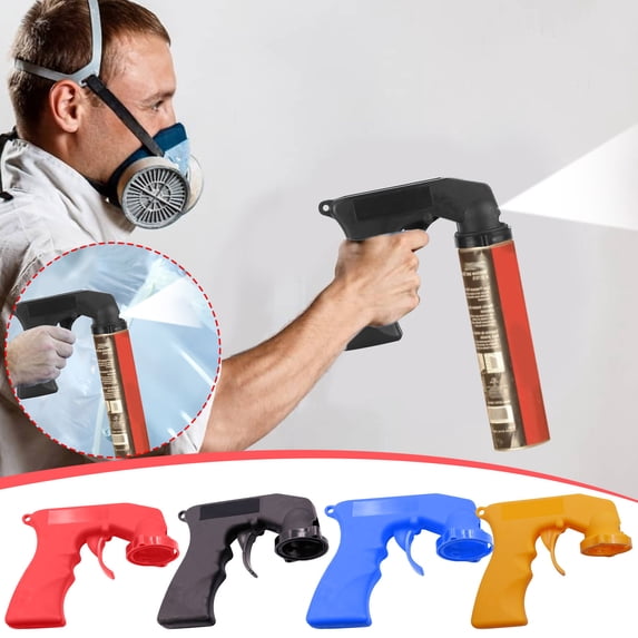 Vacemry 4Pcs Spray Paint Handle, Portable Spray Paint Can Handle, Ergonomic Aerosol Trigger Handle for Even Painting, Reduces Finger Fatigue, Easy Grip Tool for Car DIY Projects, FitsCans