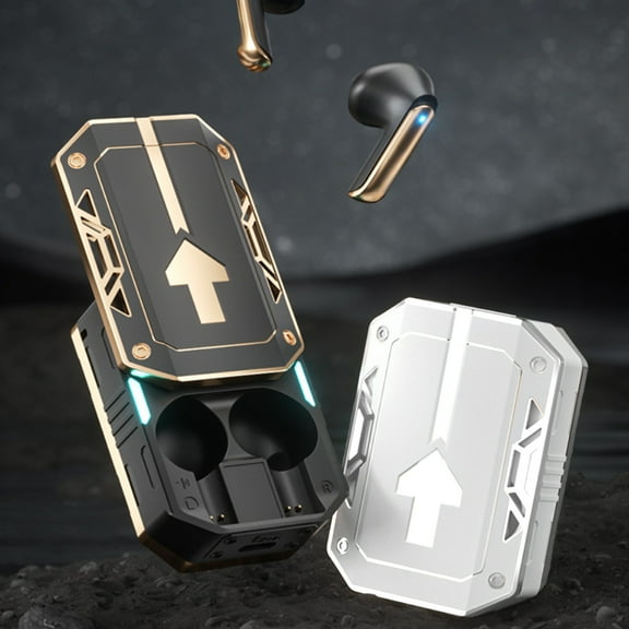 Vacemry under $5 2Pcs Mecha In Ear Gaming Headset, Sliding Charging Case Wireless Bluetooth Earphones with Noise Reduction, High Power, Low Delay, Secure Fit for Intense Gaming Sessions, Sports