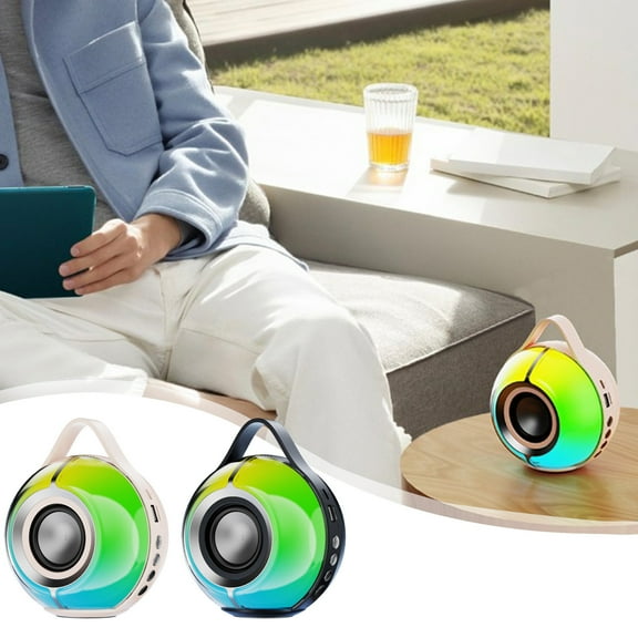 Vacemry under $5 2Pcs Powerful RGB Speaker, High Volume Bluetooth Speaker with Dynamic Lights, Strong Bass, Rechargeable Battery for Indoor Outdoor Events