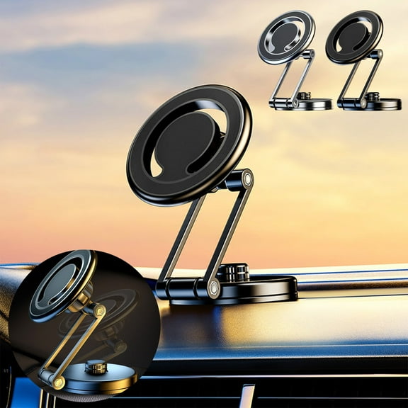 Vacemry under $5 2Pcs Wireless Charging Mount, Foldable Extendable Car Phone Holder with Wireless Charging, Adjustable Dashboard Air Vent Mount, Universal Smartphone Bracket