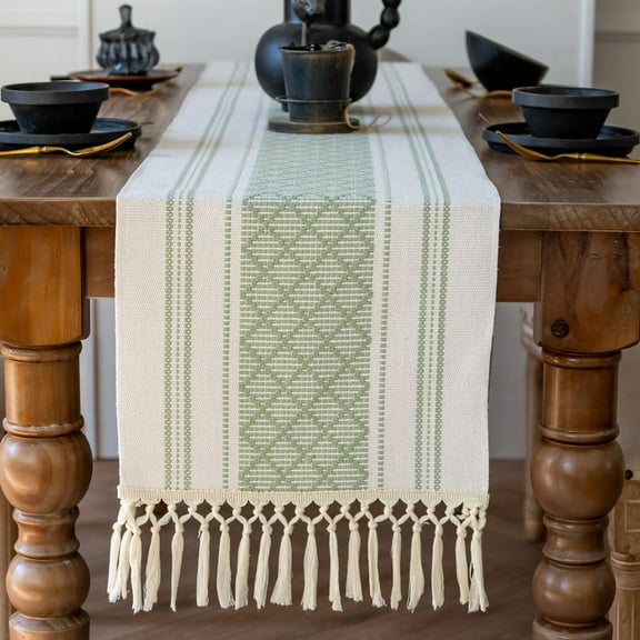 Vacemry under $5 2Pcs Woven Tablecloth, Rectangular Polyester Table Cover, Thickened Tablecloth for Dining Table & Tea Table, Decorative Table Mat for Home, Washable Tabletop Cover