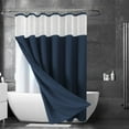 thumbnail image 1 of Vacemry Under $5 3 in 1 Weave Shower Curtain Set, Double Sided Bathroom Curtain with Clear Plastic Liner, Heavy Duty Waterproof Fabric with Metal Grommets, Complete Bathing Solution with 12 Hooks, 1 of 6