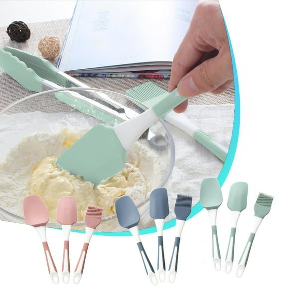 Vacemry Under $5 3-Piece Silicone Kitchen Utensil Set, Baking Tools with Spatula and Oil Brush, Heat Resistant Cookware for Non-Stick Pans, Easy Clean Cooking Gadgets