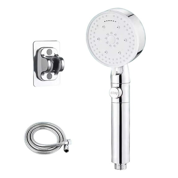 Vacemry Under $5 Adjustable Shower Head, 8-Spray Pattern Handheld Rainfall Showerhead, High Pressure Bathroom Fixture with Hose, Water Saving Replacement for Bath Tub