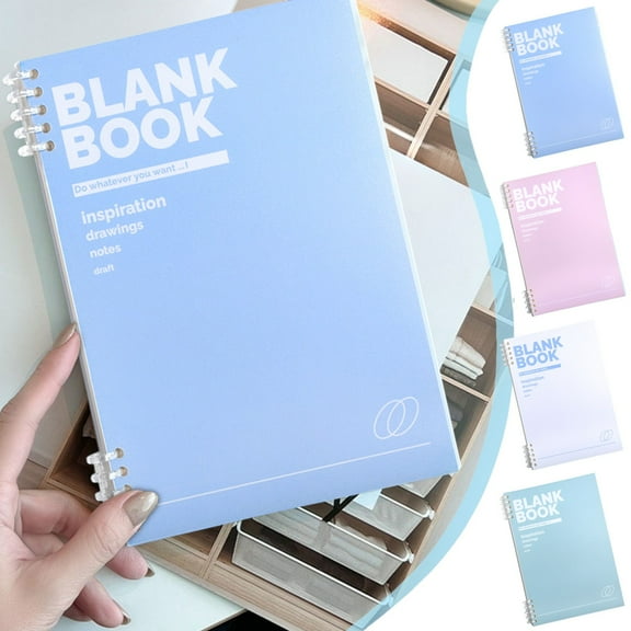 Vacemry Under $5 B5 Loose-Leaf Notebook, Pastel Color Thick Paper Refillable Binder, 120 Pages Grid Journal for Students Note Taking, Hardcover, Portable, Diary Planner, Organizer