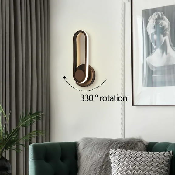 Vacemry Under $5 Bedroom LED Wall Light, Modern 360° Rotating Aisle Lamp with Three Colors, Adjustable Direction Wall Mounted Light, Energy Saving Bedside Reading Lamp for Home