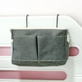 thumbnail image 1 of Vacemry Under $5 Bedside Organizer Caddy, Hanging Storage Bag with Multiple Pockets, Bed Rail Mounted Holder for Phone Books, Dormitory Bedside Pocket for Small Items, 1 of 6