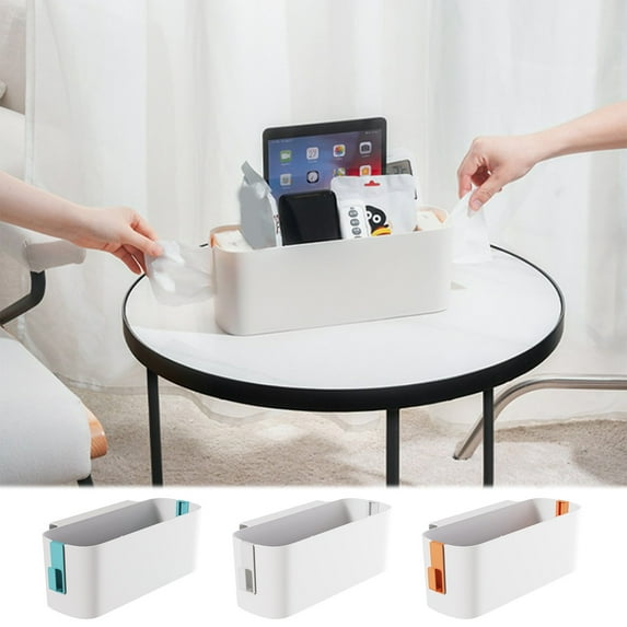 Vacemry Under $5 Bedside Storage Basket, Hanging Organizer for Dormitory Bed, Multipurpose Wall Mount Storage Shelf, Plastic Bed Sundries Holder with Hook