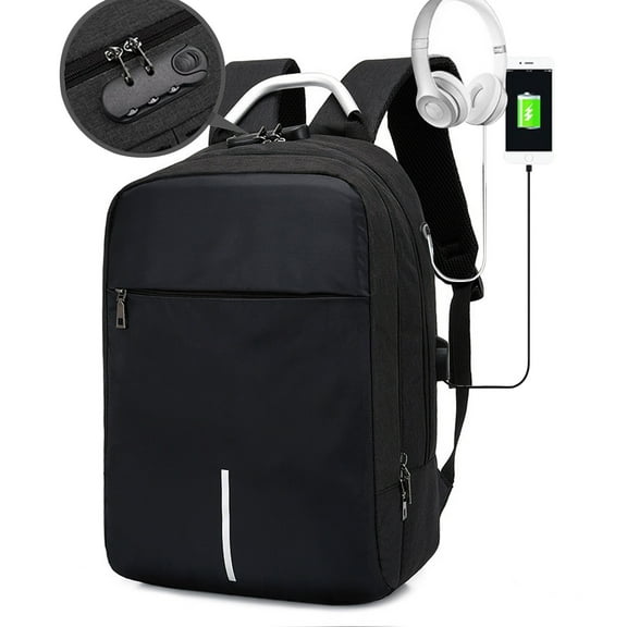 Vacemry Under $5 Business Laptop Backpack, USB Charging Port Bag, Flight Approved Carry On, 15.6 Inch Computer Bag, Travel Work Backpack, Commuter Daypack, Professional Office Essential