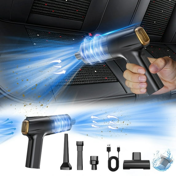 Vacemry Under $5 Car Vacuum Cleaner, Handheld Cordless Rechargeable Auto Vac, High Suction Power for Pet Hair, Portable Dustbuster for Home Office, Multi-Surface Cleaning with Attachments