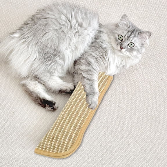Vacemry under $5 Cat Scratching Pad, Non Shedding Sisal Fabric Scratch Board Infused with Catnip, Dual Size Paw Shaped Design, Encourages Natural Scratching Behavior, Protects Furniture