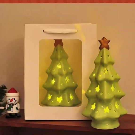 Vacemry Under $5 Ceramic Christmas Tree, Desktop Household Ornaments, Small Scene Layout Props, Holiday Gift for Home Decor, Miniature Tabletop Display for Seasonal Cheer Spreading