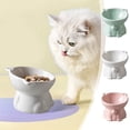 thumbnail image 1 of Vacemry Under $5 Ceramic Elevated Pet Bowl, Raised Cat Dog Food Water Dish Feeder for Neck Support, Wide Shallow Anti-Spill Bowl for Comfort Eating, Easy Clean Pet Food Dish for Cats Small Dogs, 1 of 9