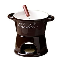 Vacemry Under $5 Ceramic Ice Cream Hot Pot Bowl, Fashionable Chocolate Fondue Serving Set, 300ml Home Cooking Pot for Desserts, Creative Serving Bowl for Parties and Gatherings