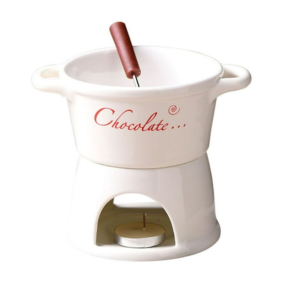 Vacemry Under $5 Ceramic Ice Cream Hot Pot Bowl, Fashionable Chocolate Fondue Serving Set, 300ml Home Cooking Pot for Desserts, Creative Serving Bowl for Parties and Gatherings