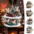 thumbnail image 1 of Vacemry Under $5 Christmas House Ornament with Snowy Cottage Design, Acrylic Hanging Decor for Winter Village Display, Tabletop Shelf Mantel Decoration, Seasonal Home Accent Piece, 1 of 9
