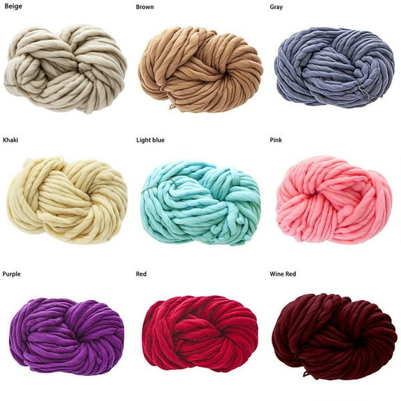Vacemry Under $5 Chunky Wool Yarn, Super Bulky Knitting Thread for Handcrafting, Soft DIY Craft Material for Scarves and Hats, 250g Skein for Crochet Projects