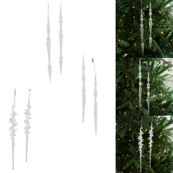 Vacemry Clear Christmas Ornaments, Plastic Tree Pendants, Holiday Hanging Decorations, Festive Tree Baubles, Seasonal Home Decor, Shatterproof Xmas Ornaments, Decorative Hanging Pendants